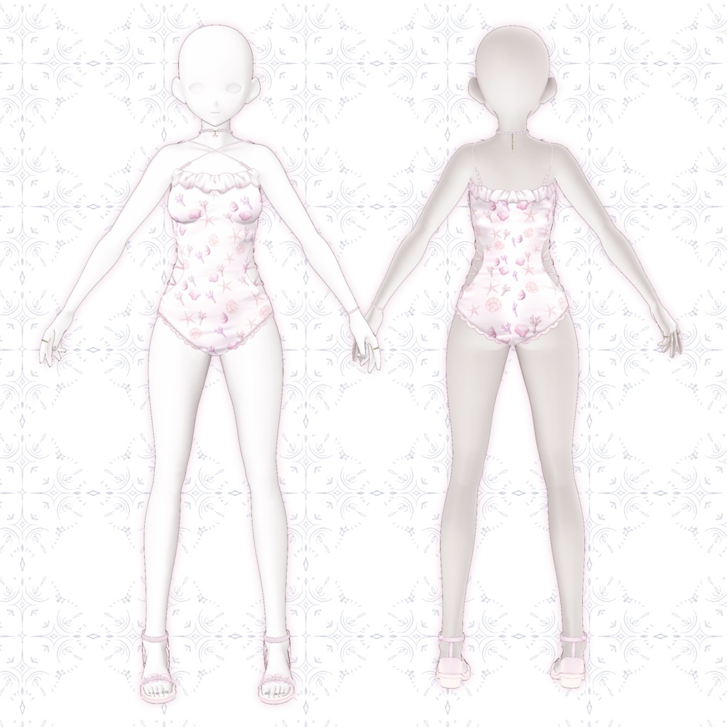 【VRoid正式版】シェル水着セット Seashell swimsuit