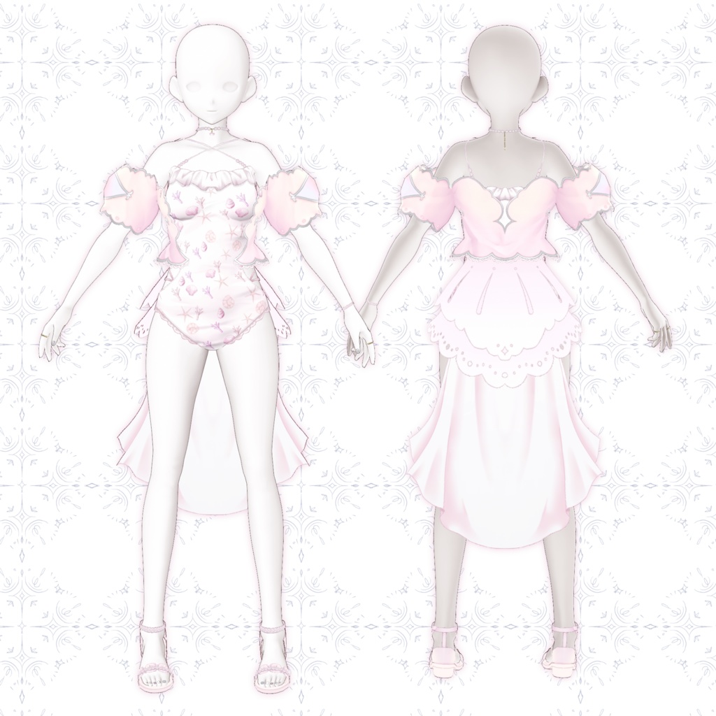 【VRoid正式版】シェル水着セット Seashell swimsuit