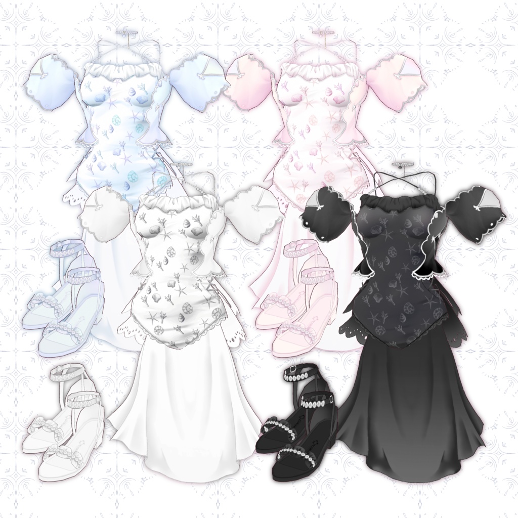 【VRoid正式版】シェル水着セット Seashell swimsuit