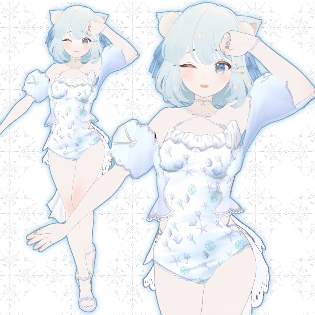 【VRoid正式版】シェル水着セット Seashell swimsuit