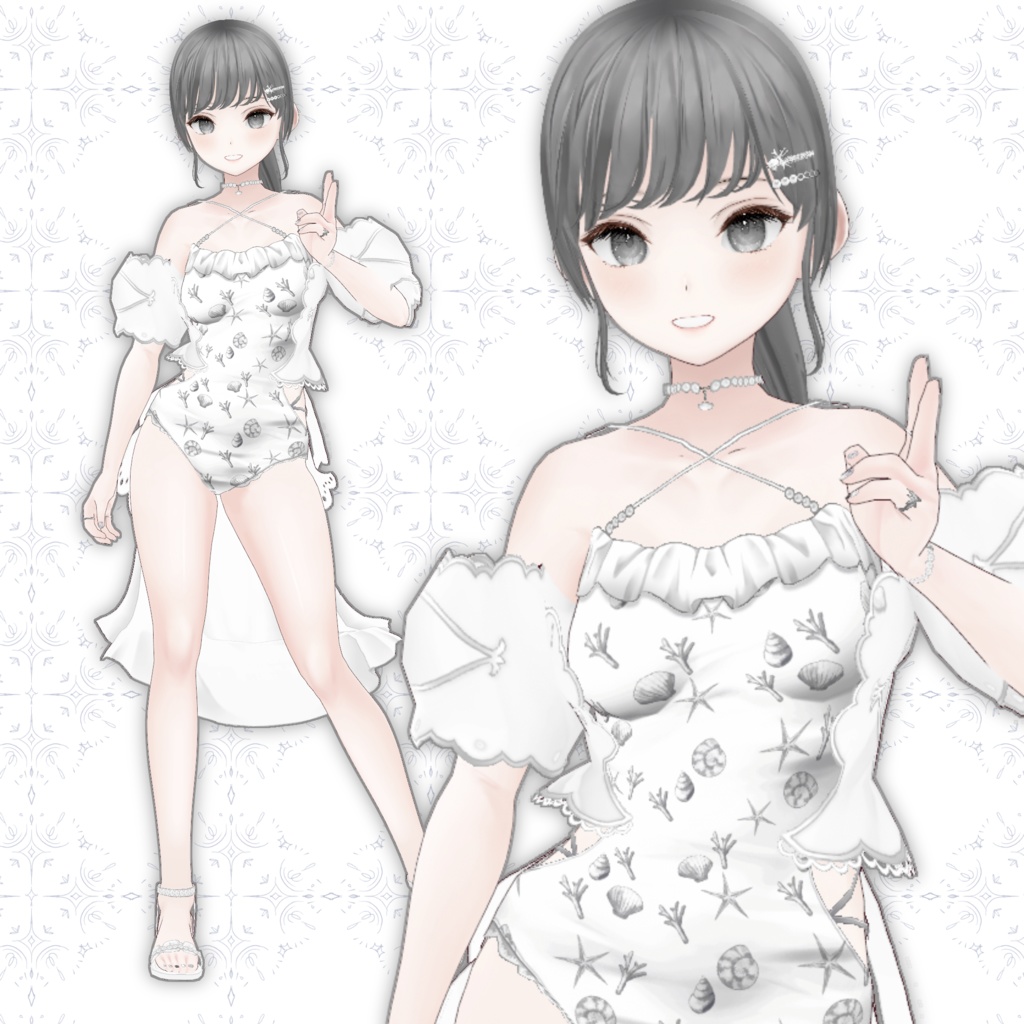 【VRoid正式版】シェル水着セット Seashell swimsuit