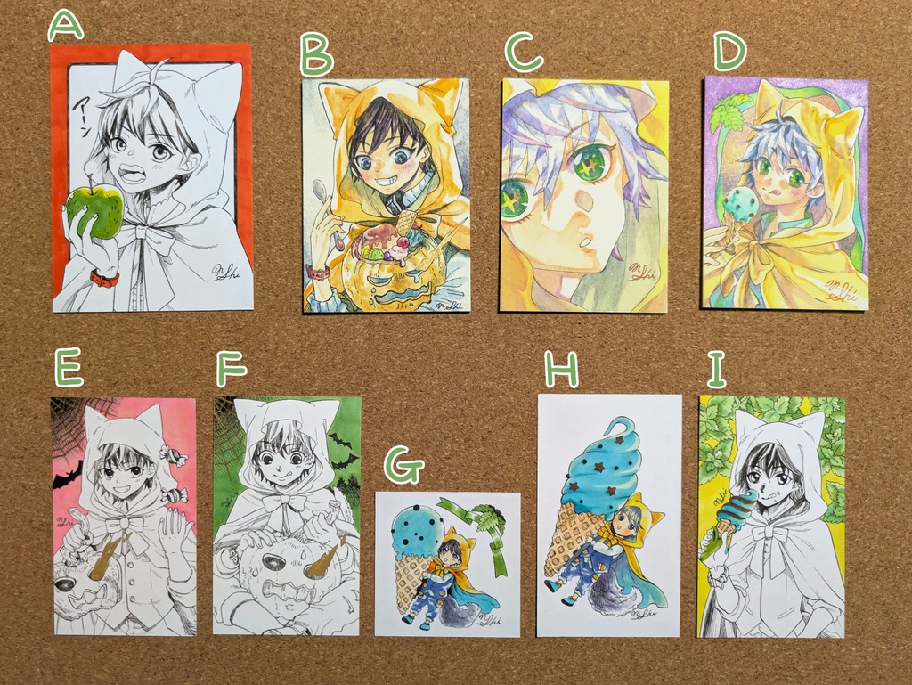 【小さいフレームレス原画】犬頭巾くん