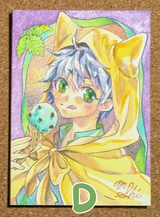 【小さいフレームレス原画】犬頭巾くん