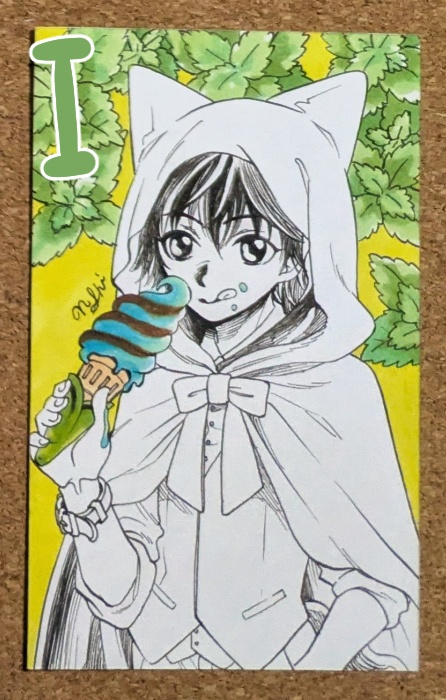 【小さいフレームレス原画】犬頭巾くん