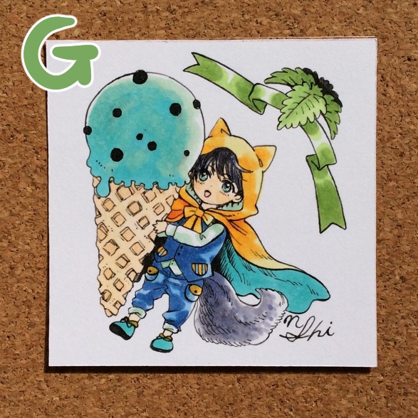 【小さいフレームレス原画】犬頭巾くん