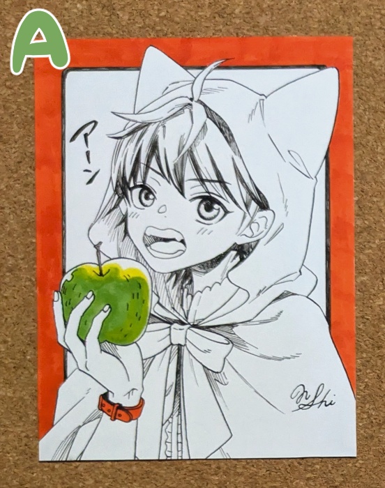 【小さいフレームレス原画】犬頭巾くん