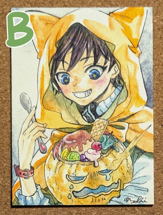 【小さいフレームレス原画】犬頭巾くん