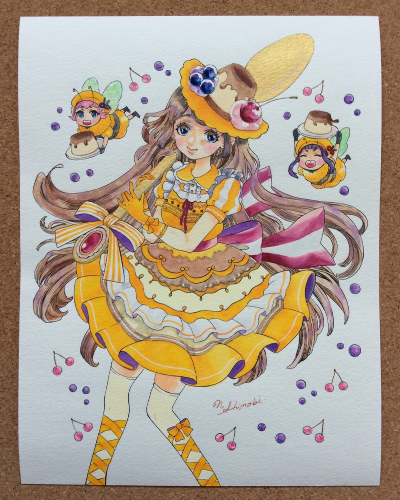 【フレームレス原画】今日のおやつに プリンはいかが？