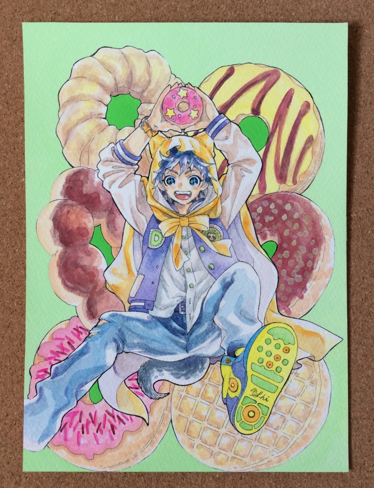【ノンフレーム原画】Jump into  Happy Donuts!