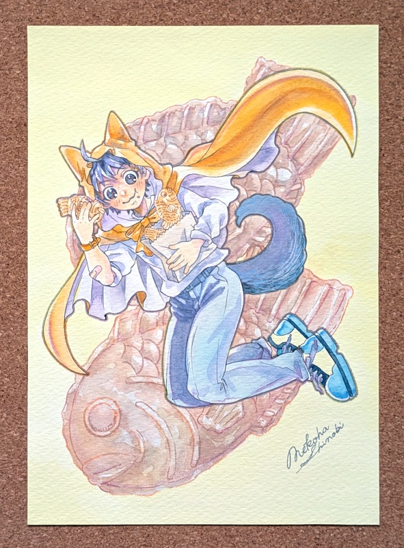 NEW!【フレームレス原画】おみやげ・たいやき・つまみぐい
