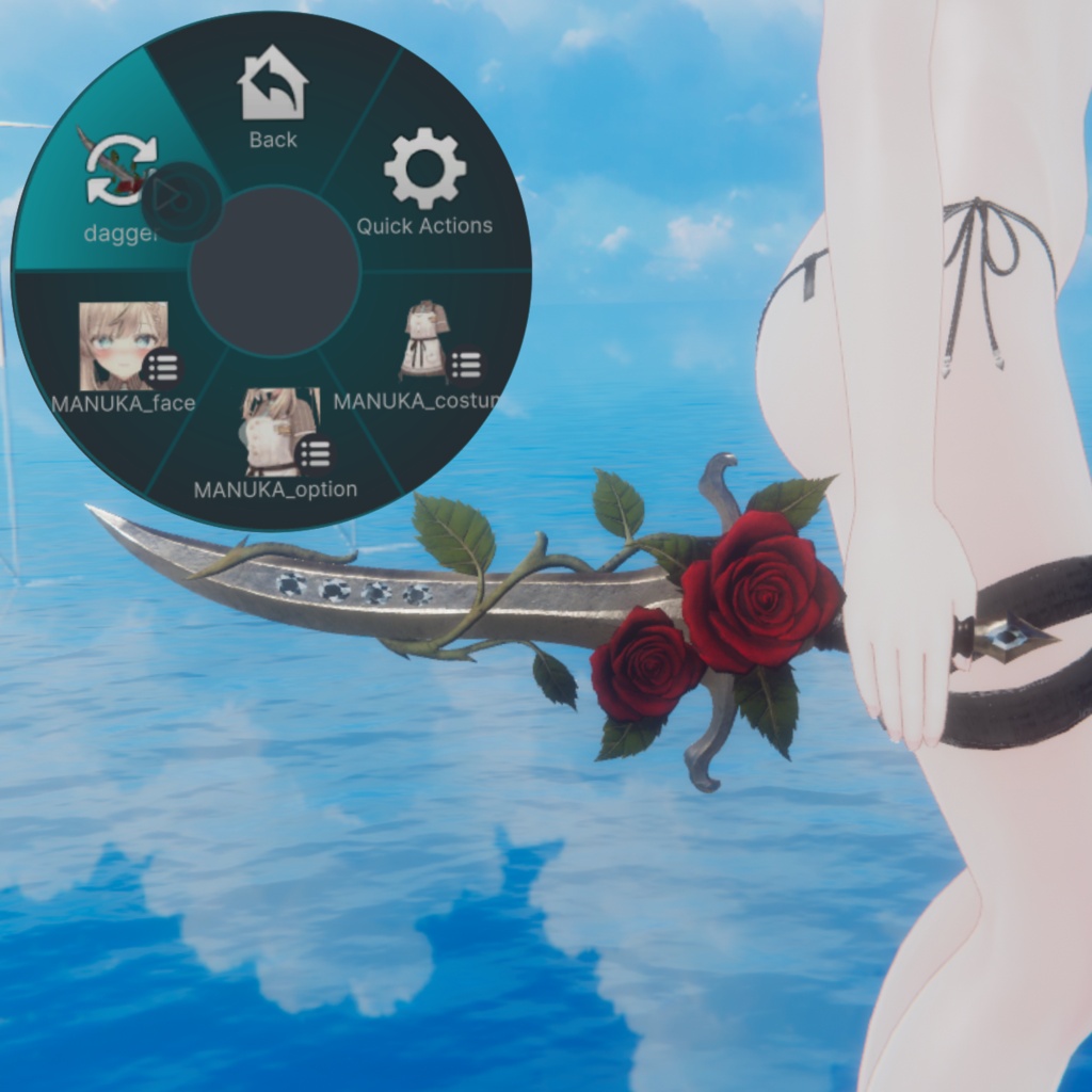 Dark Fantasy Rose Dagger & Crown Set for Manuka { マヌカ用 ダークファンタジー 薔薇の短剣&王冠セット}