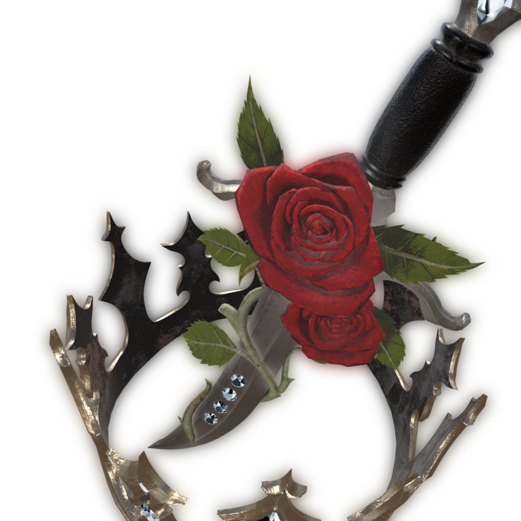 Dark Fantasy Rose Dagger & Crown Set for Manuka { マヌカ用 ダークファンタジー 薔薇の短剣&王冠セット}