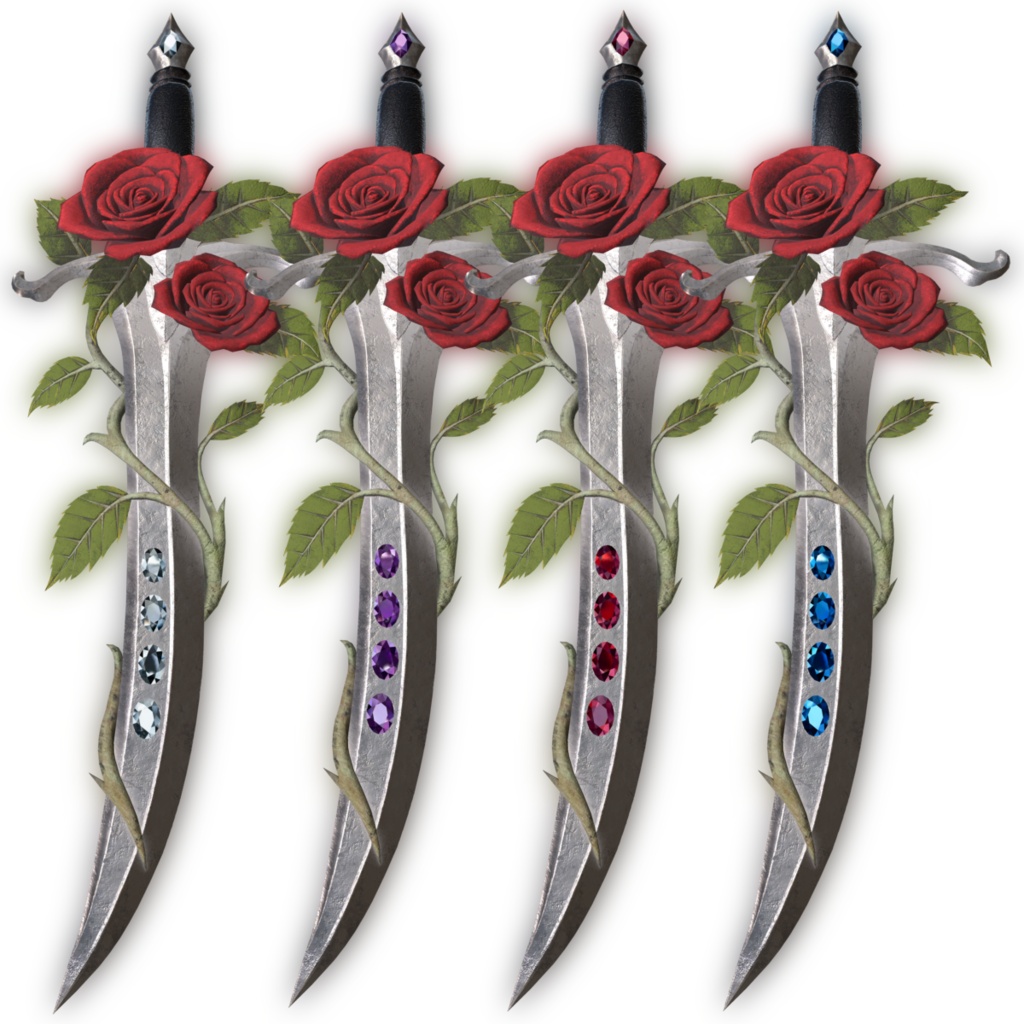 Dark Fantasy Rose Dagger & Crown Set for Manuka { マヌカ用 ダークファンタジー 薔薇の短剣&王冠セット}