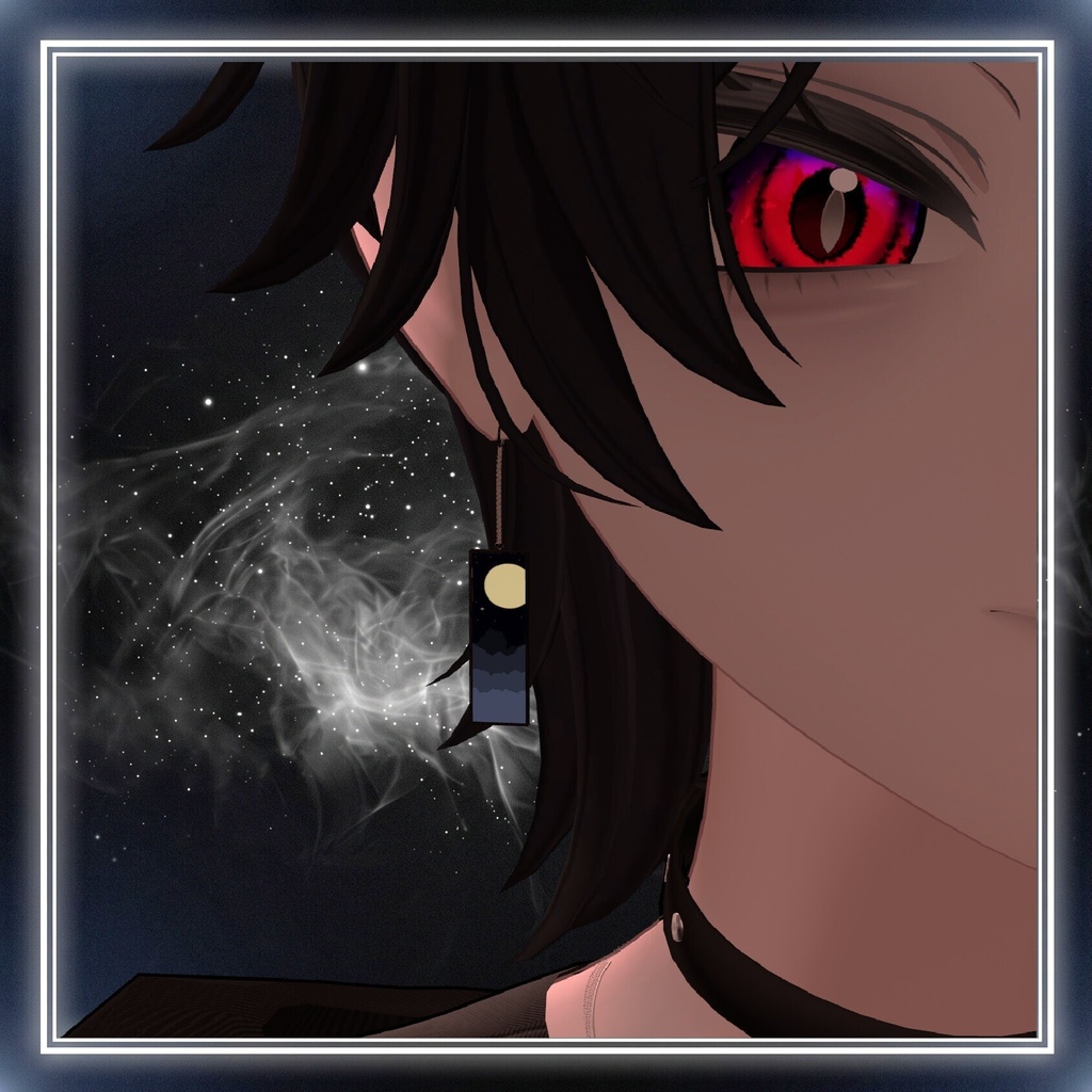 【VRChat想定】-月夜空- イヤリング