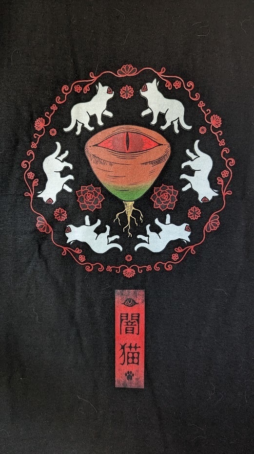 闇猫Tシャツ(背面プリント)