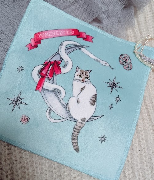 キラキラねこハンカチ