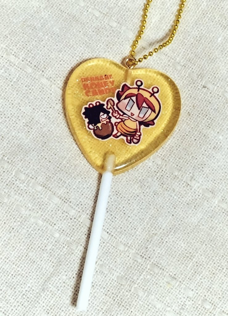 典包ミツバチのペロキャン型アクリルキーホルダー