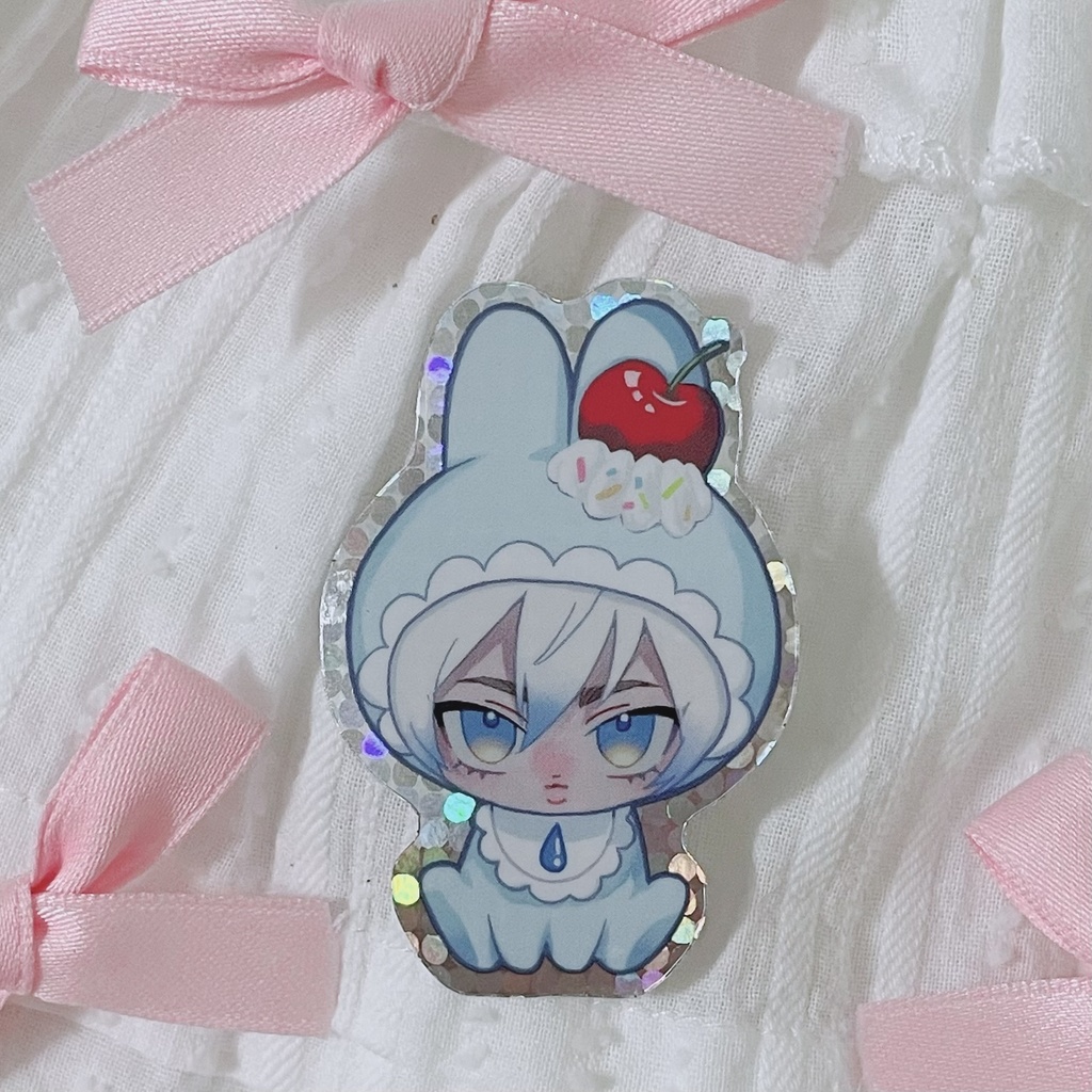 【セット】キラキラうさぎステッカー&マグネット6種