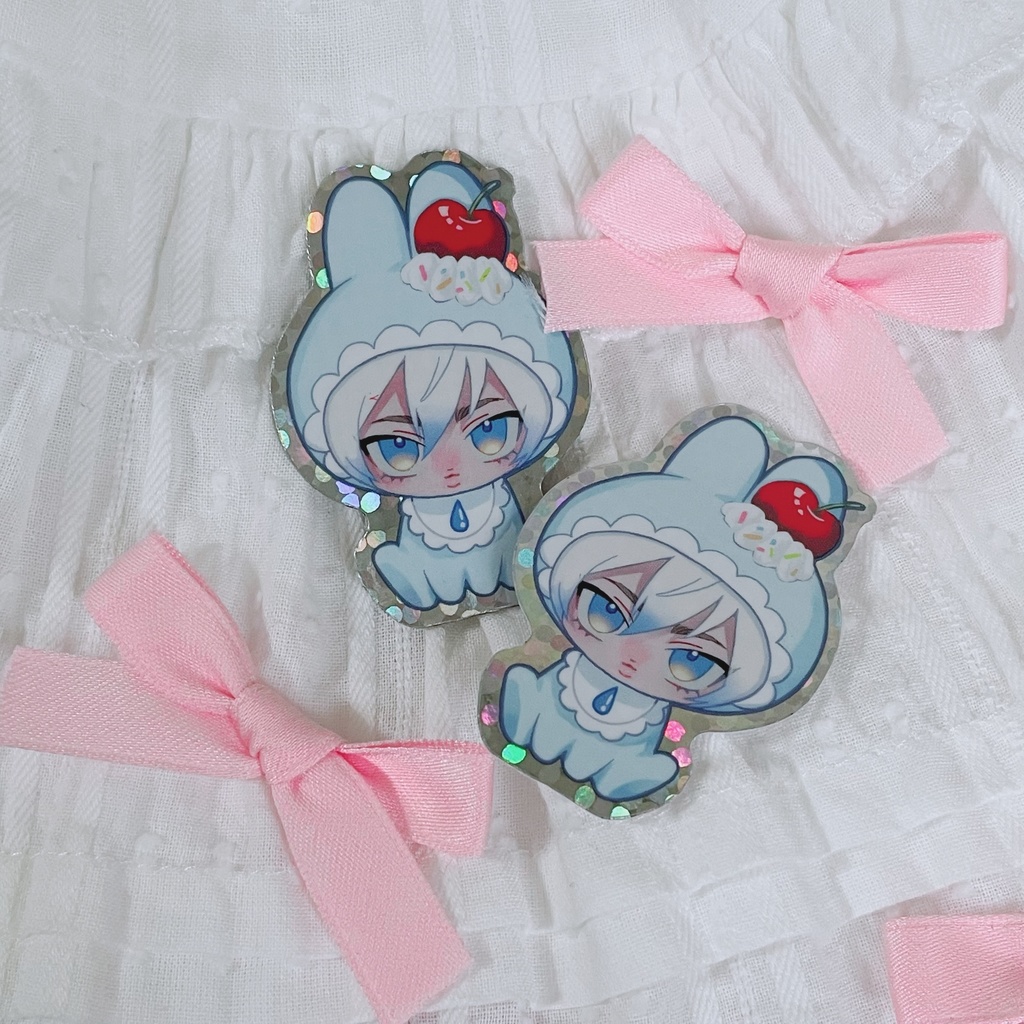 【セット】キラキラうさぎステッカー&マグネット6種