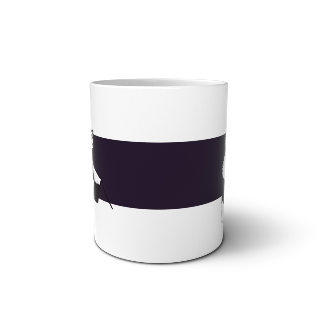 【非公式】尾丸ポルカ ポルカ寿司マグカップモノクロ