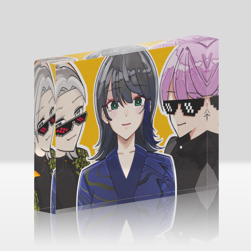 3人組アクリルブロック