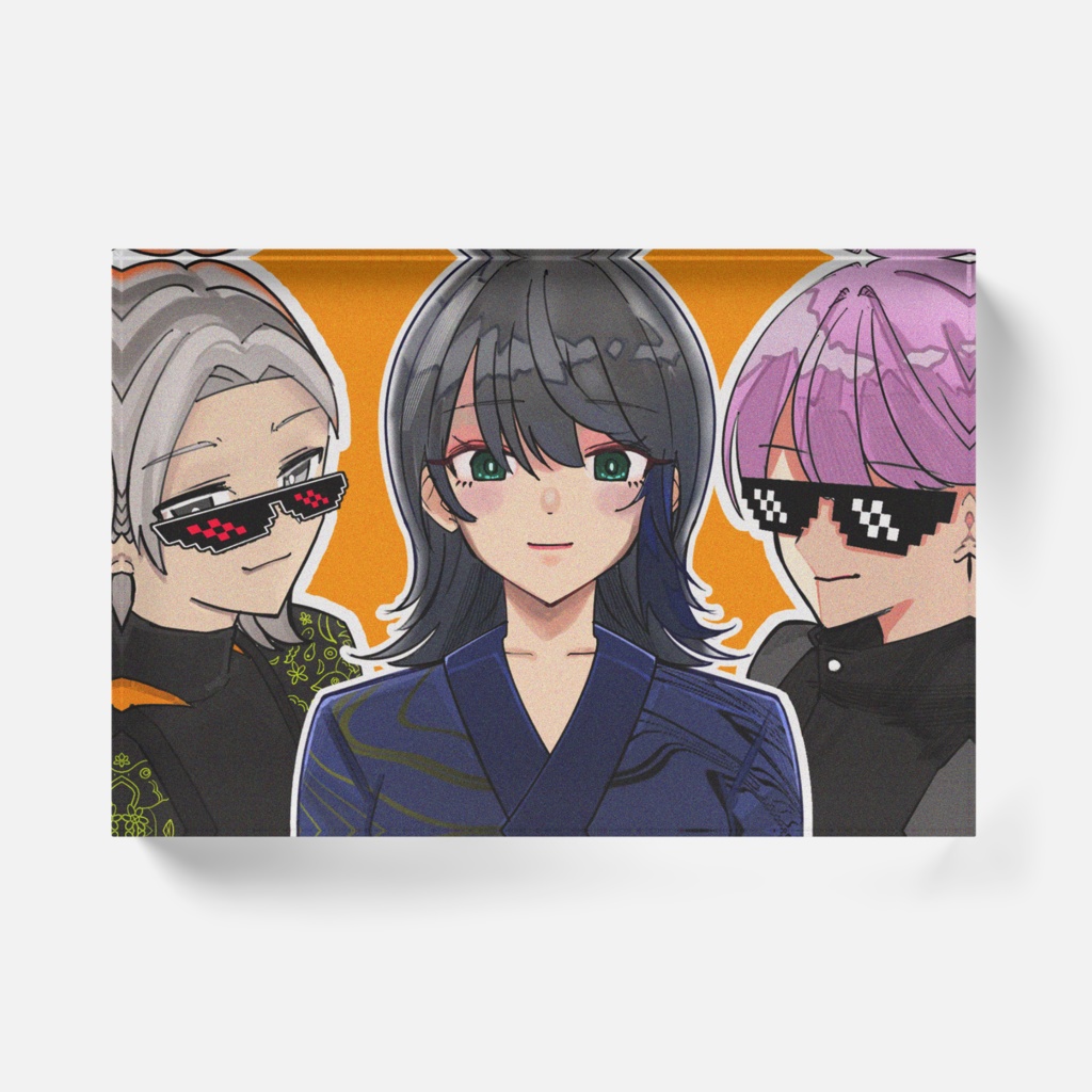 3人組アクリルブロック