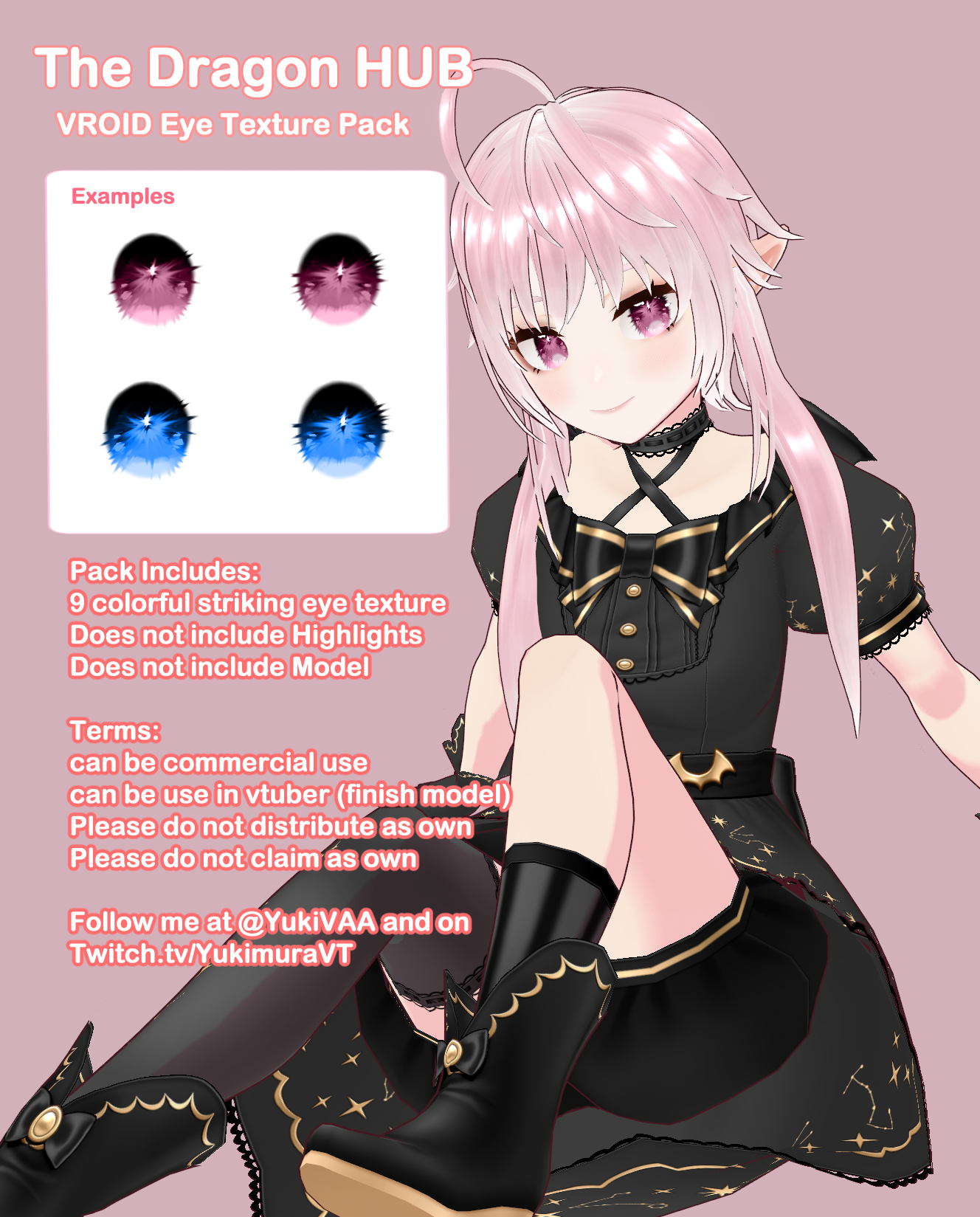 VROID Eye Texture Pack - The Dragon Hub - BOOTH