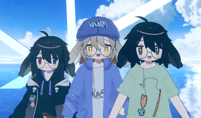3Dモデル】 うささき usasaki - Jacket & Cap - Blue Cloud - BOOTH