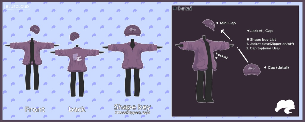 【3Dモデル】 うささき usasaki - Jacket & Cap