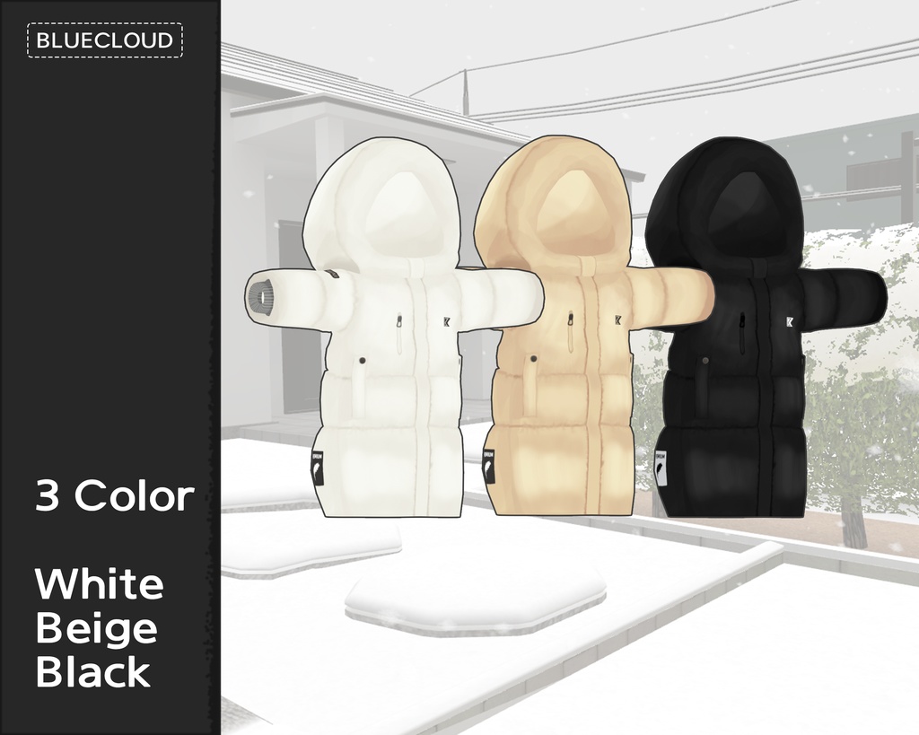 【3Dモデル】 うささき usasaki - Long Down Jacket