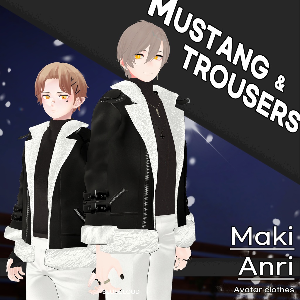 3Dモデル】 [まき/Maki][杏里/Anri] - Mustang & Trousers - Blue