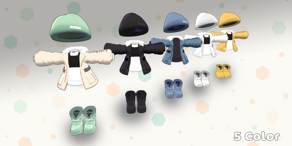 【3Dモデル】まめひなた(mamehinata) - Winter Parka SET