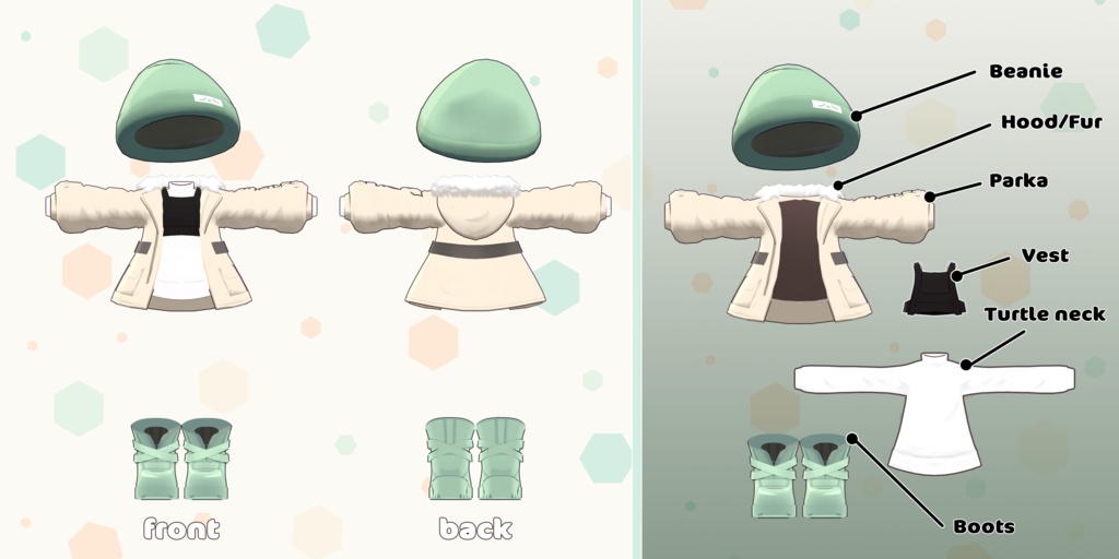 【3Dモデル】まめひなた(mamehinata) - Winter Parka SET