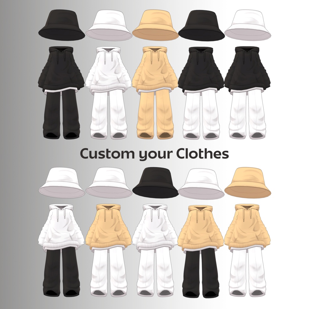 【3Dモデル】まめひなた(mamehinata) - Loose-fit Clothes