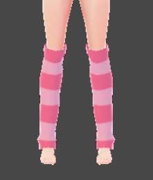 Matching Pink Stripe Arm and Leg Warmers, vroid clothing preset