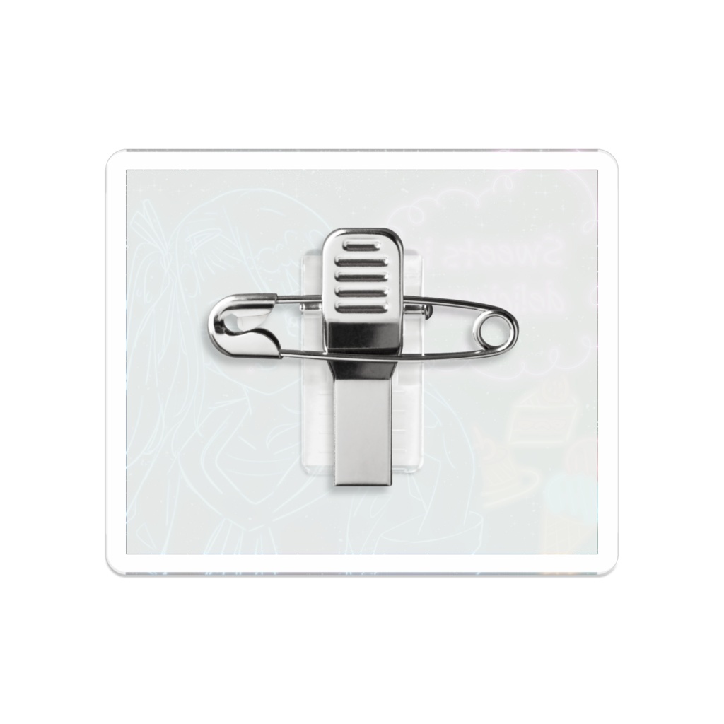 ネオン風女の子 アクリルバッジ