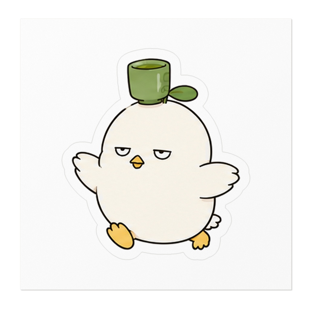 こもりのステッカー(お茶をのせて)