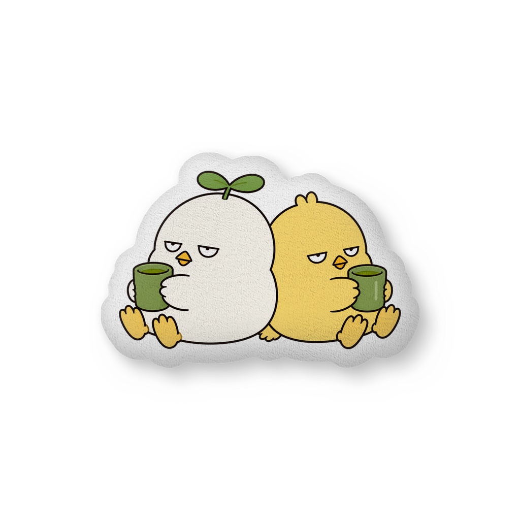 こもりと相方のふかふかクッション(背中合わせ)
