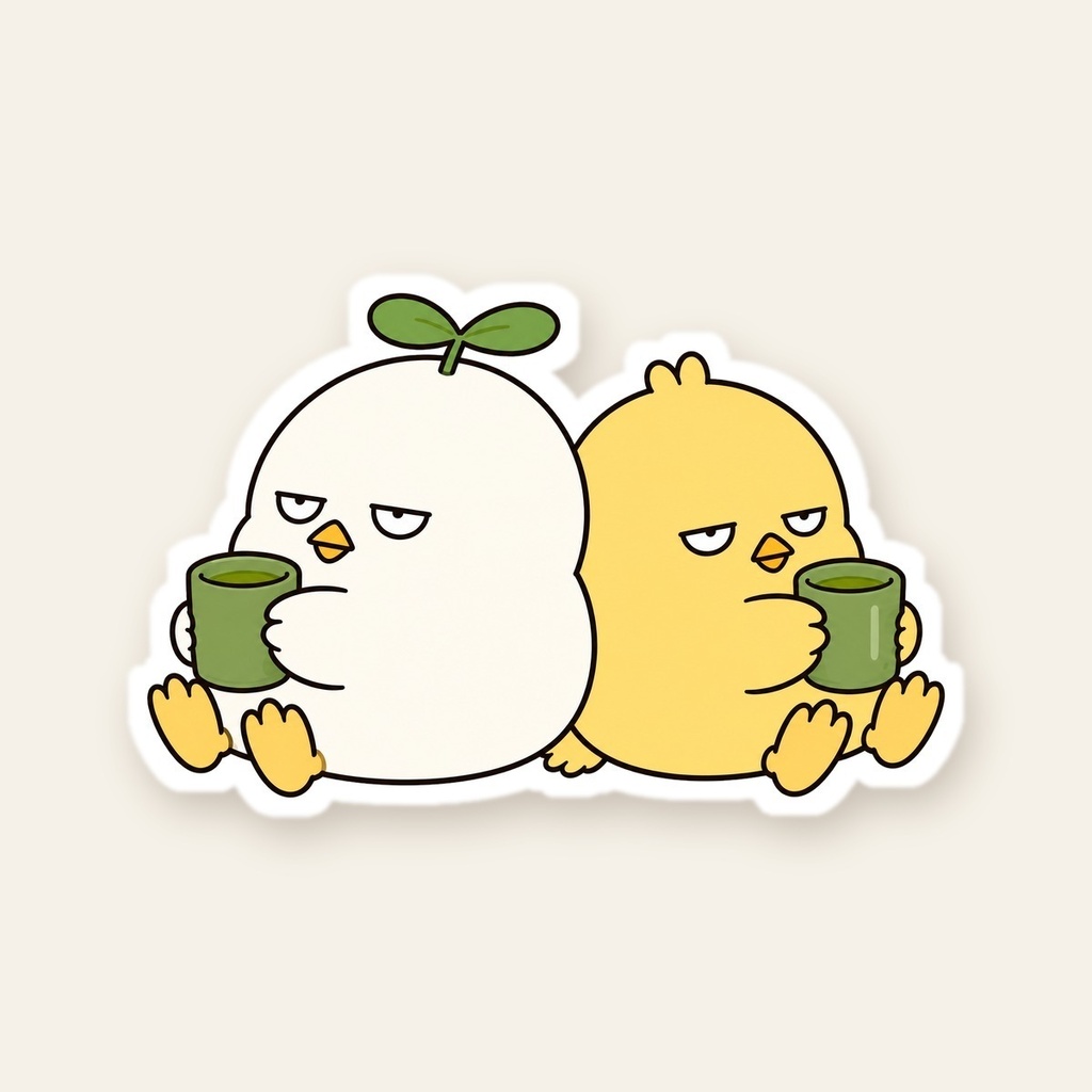 こもりと相方のふかふかクッション（背中合わせ）
