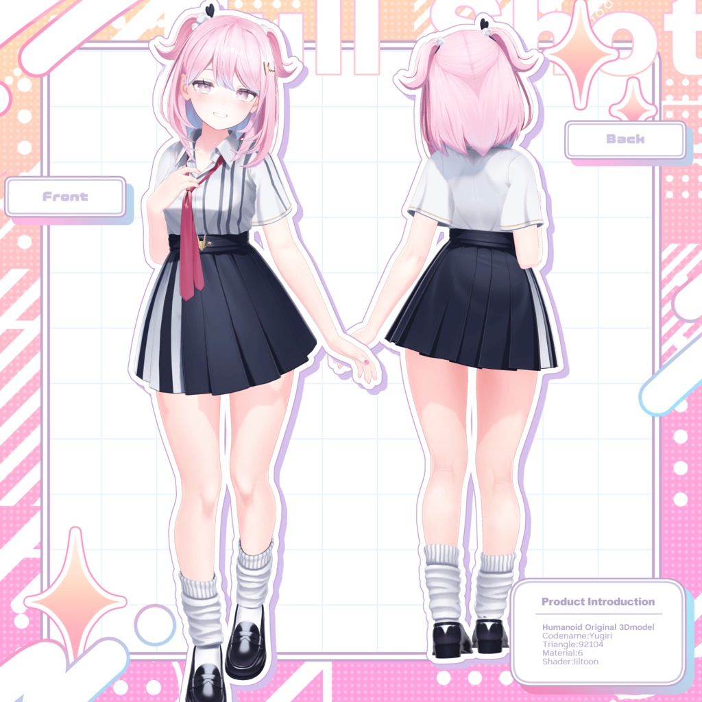 VRChat向けオリジナル3Dモデル「ゆうぎり」-YUGIRI-