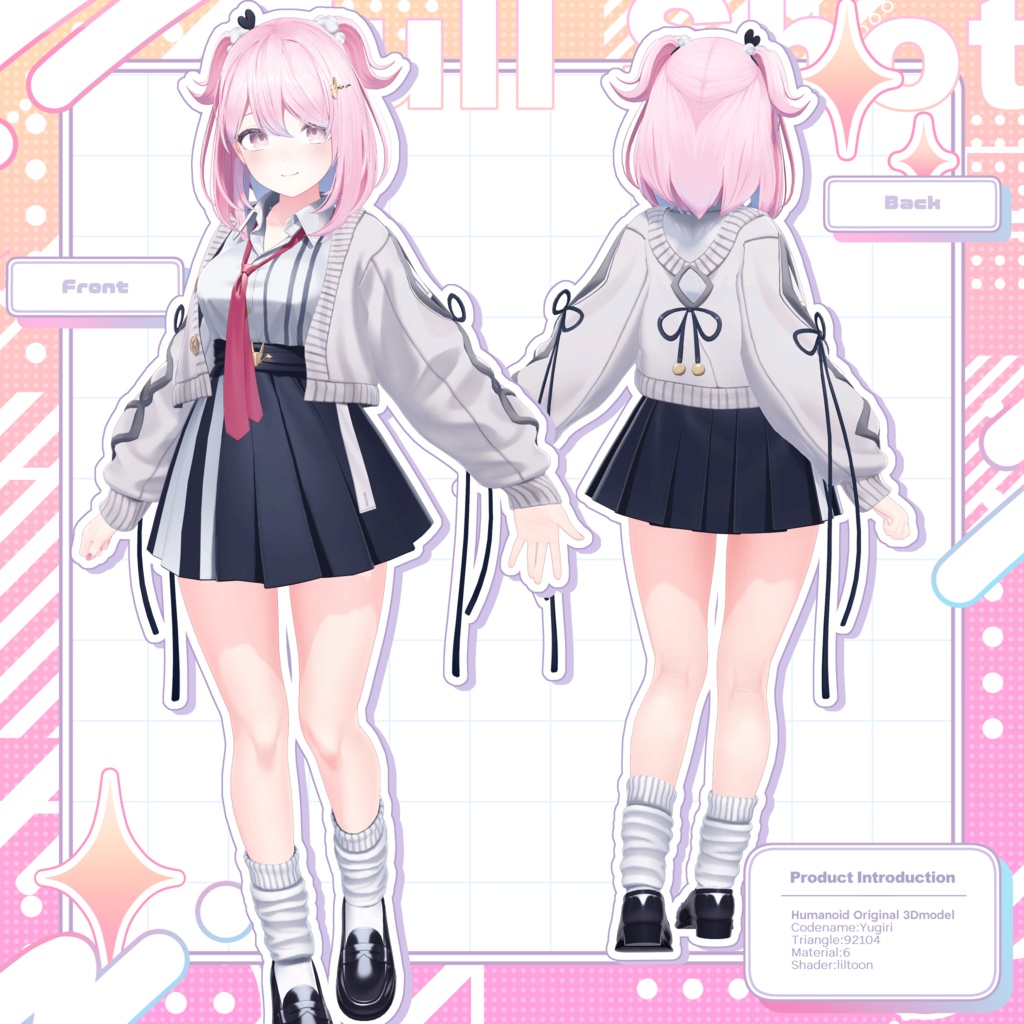 VRChat向けオリジナル3Dモデル「ゆうぎり」-YUGIRI-