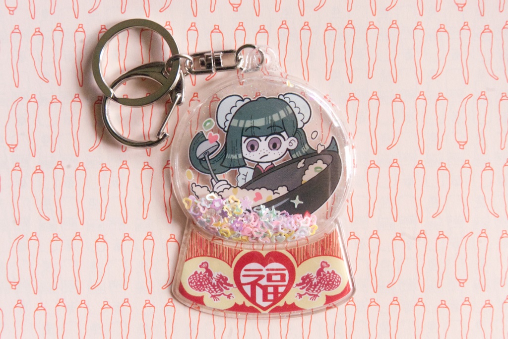 スノードームキーホルダー【黒チャ】