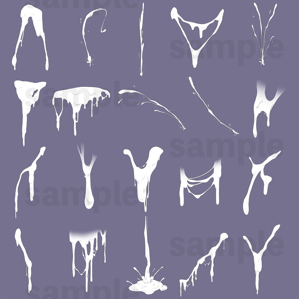 【商用可】白い液体素材③【イラスト】