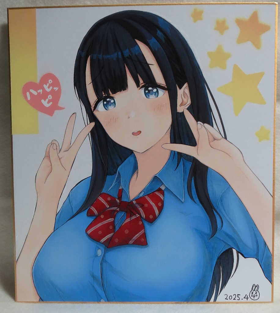 手描きカラーイラスト色紙01