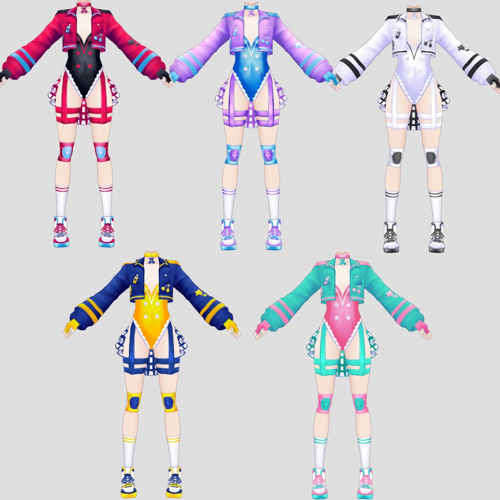 ※正式版非対応【Vroid用】さくらんぼバニー服っぽいテクスチャセット