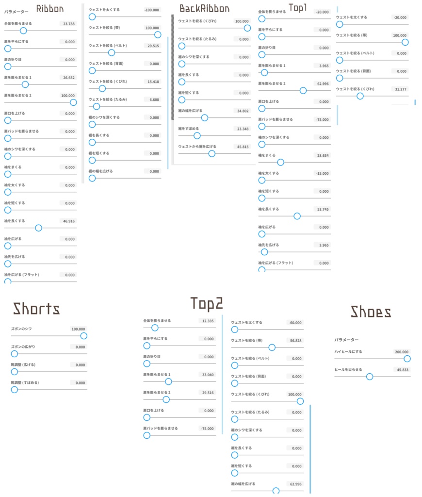 【Vroid用】バニーガール風アイドル風衣装テクスチャセット