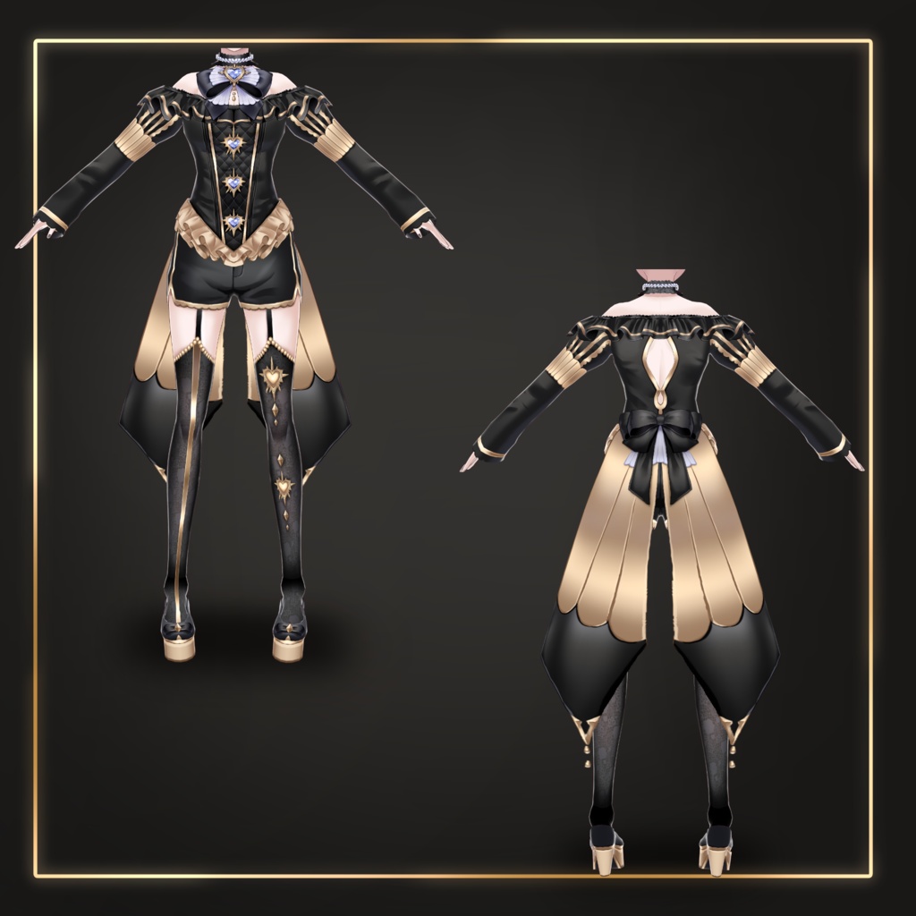 【Vroid用】バニーガール風アイドル風衣装テクスチャセット