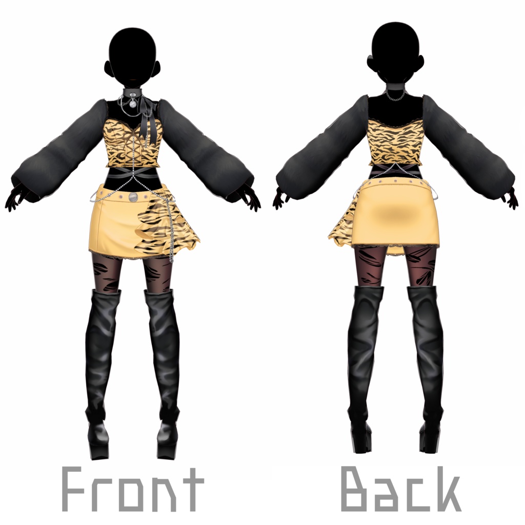 【VRoid用】虎イメージ衣装テクスチャセット