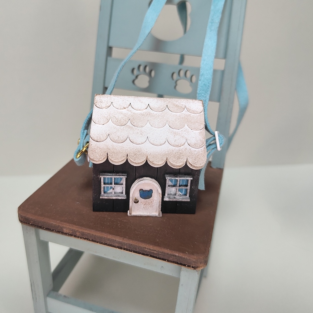 ドール用おうち型ショルダーバック｜蓋が開く・大きいサイズ（HSO-L-002）