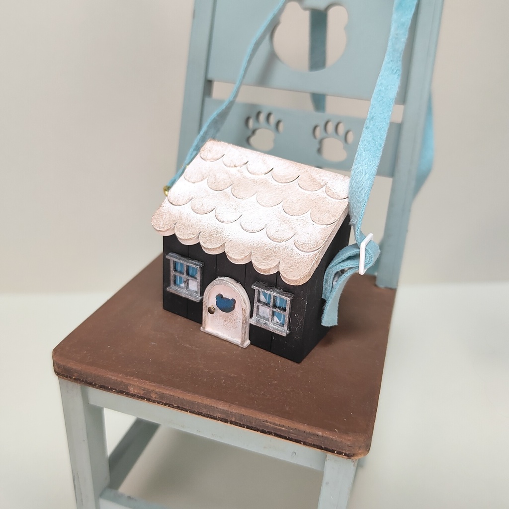 ドール用おうち型ショルダーバック|蓋が開く・大きいサイズ(HSO-L-002)